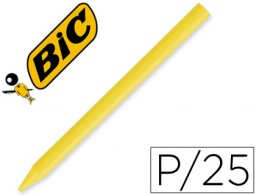 25 lápices de cera Plastidecor unicolor amarillo-04
